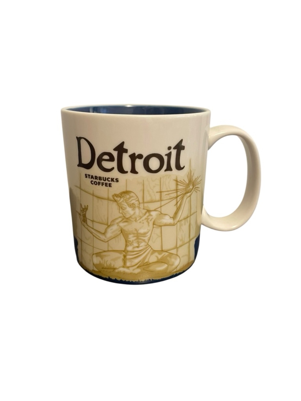 Starbucks Detroit City Series 2012 Coffee Mug Spirit of Detroit Skyline 16oz